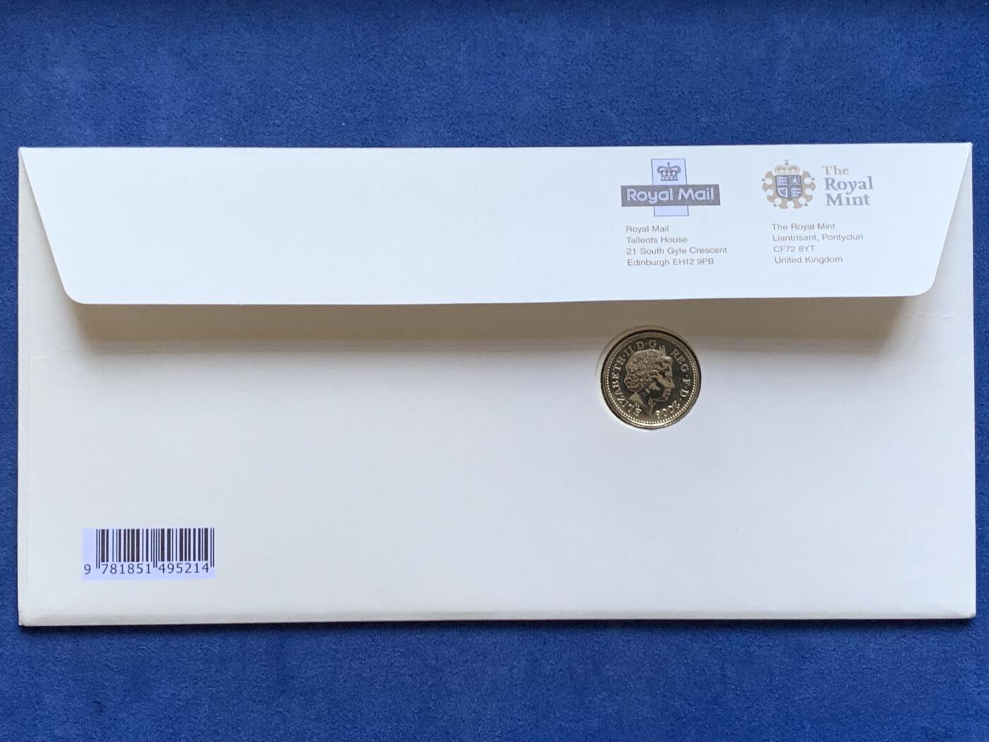 《竞宝斋》第470场 周日，周一，周二 3场连拍 （全场包邮）欢迎送拍 2008年英国1英镑邮币封首日封 最后的国徽 稀少品种