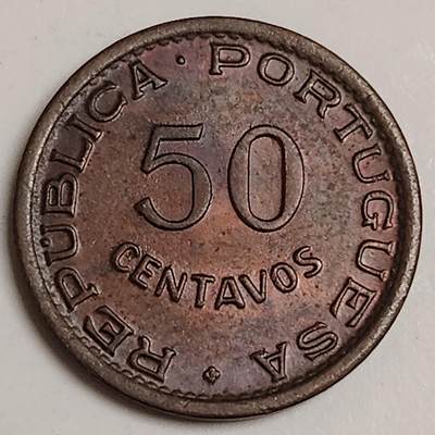 布加迪🐬～世界钱币(上海)🌾第 281 期 /  各国套币和散币 - 安哥拉🇦🇴 1961年 50分铜币