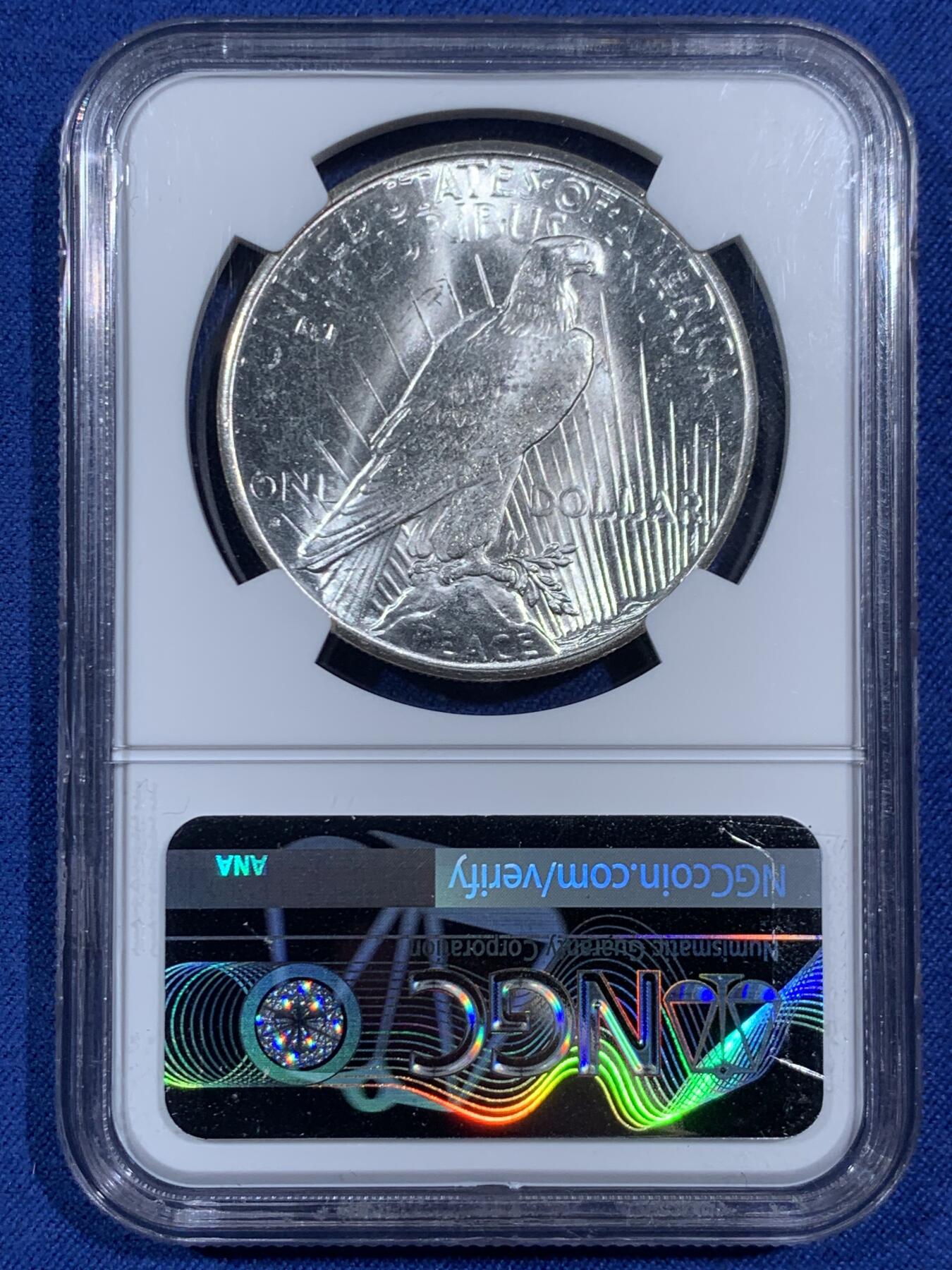 《竞宝斋》第470场 周日，周一，周二 3场连拍 （全场包邮）欢迎送拍 NGC MS63 美国 1926 S 和平银元 少见年份版别 转光犀利 打制精细 值得收藏