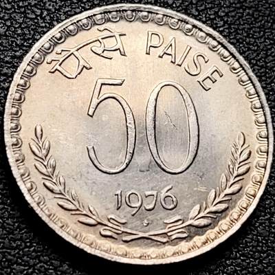 泉币菌-第210场-拍品多 请提前出价 - 原光极美 印度50派沙镍币 安全边 1972年 24mm