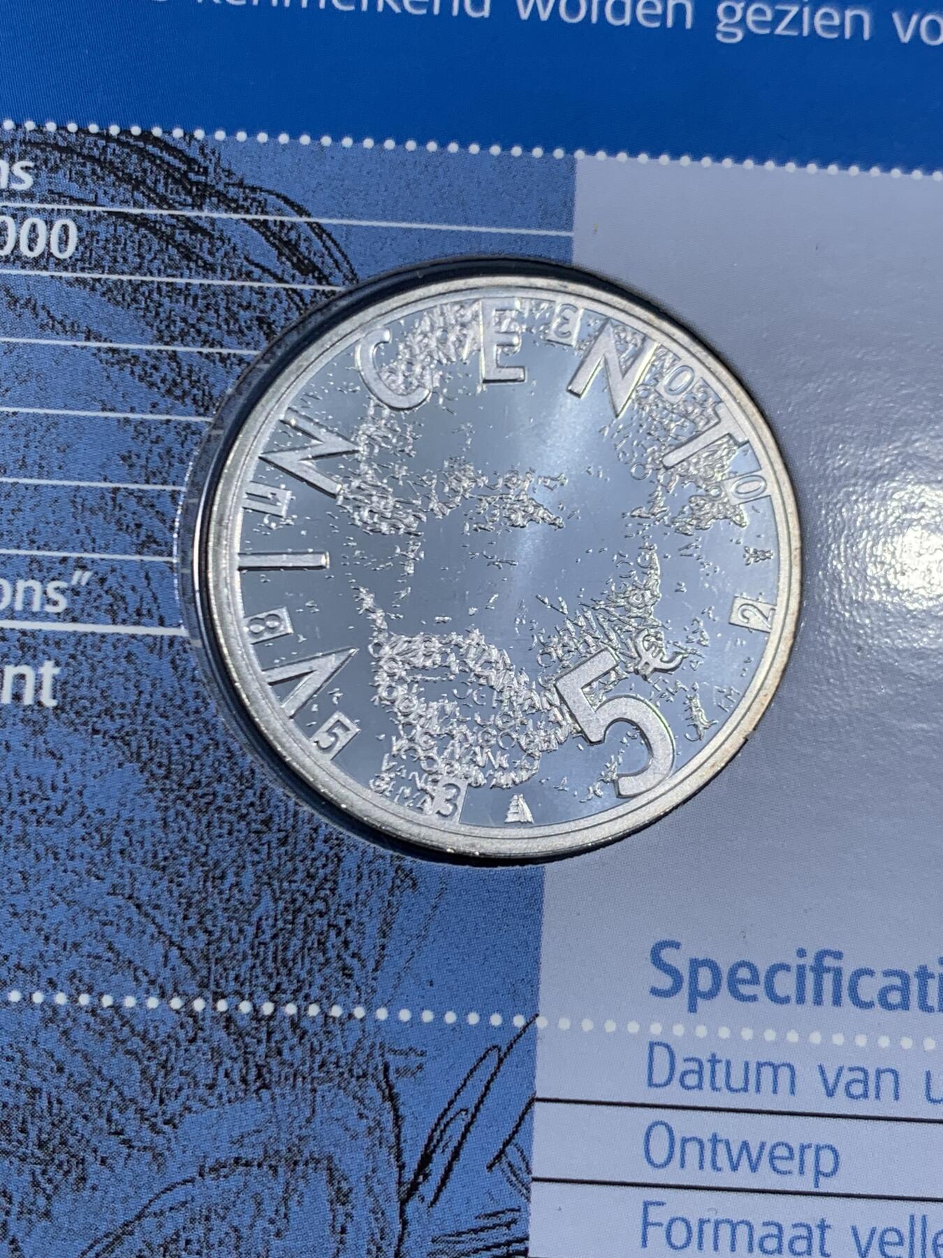 《竞宝斋》第470场 周日，周一，周二 3场连拍 （全场包邮）欢迎送拍 荷兰2003年3.9和5欧非流通邮币封 凡高 11.9克925银 卡装