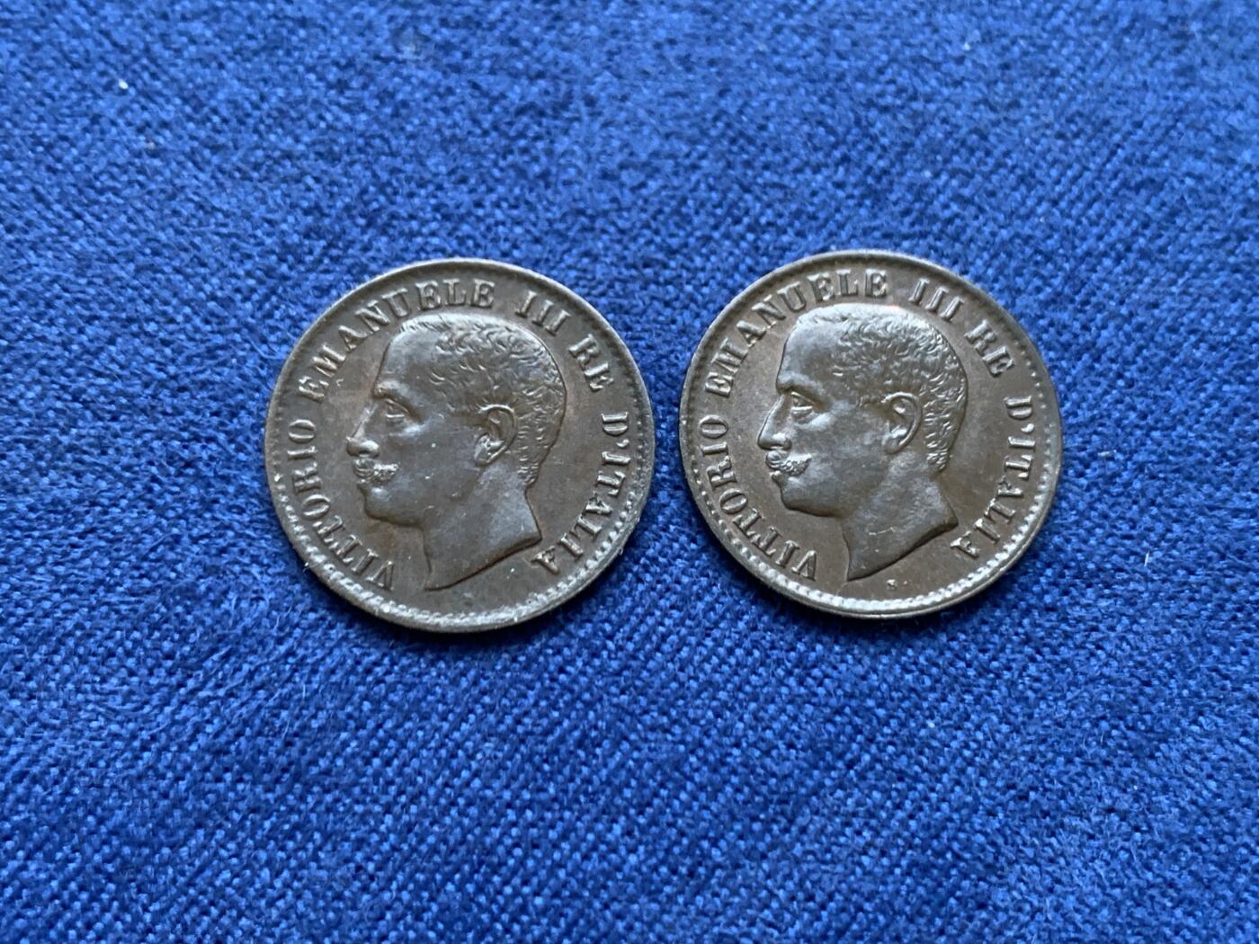 《竞宝斋》第470场 周日，周一，周二 3场连拍 （全场包邮）欢迎送拍 两枚一组 意大利1908、1905年一分 好品