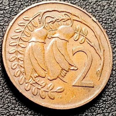 泉币菌-第210场-拍品多 请提前出价 - 英属新西兰1974年2分青铜币 金雀花 伊丽莎白二世女王  