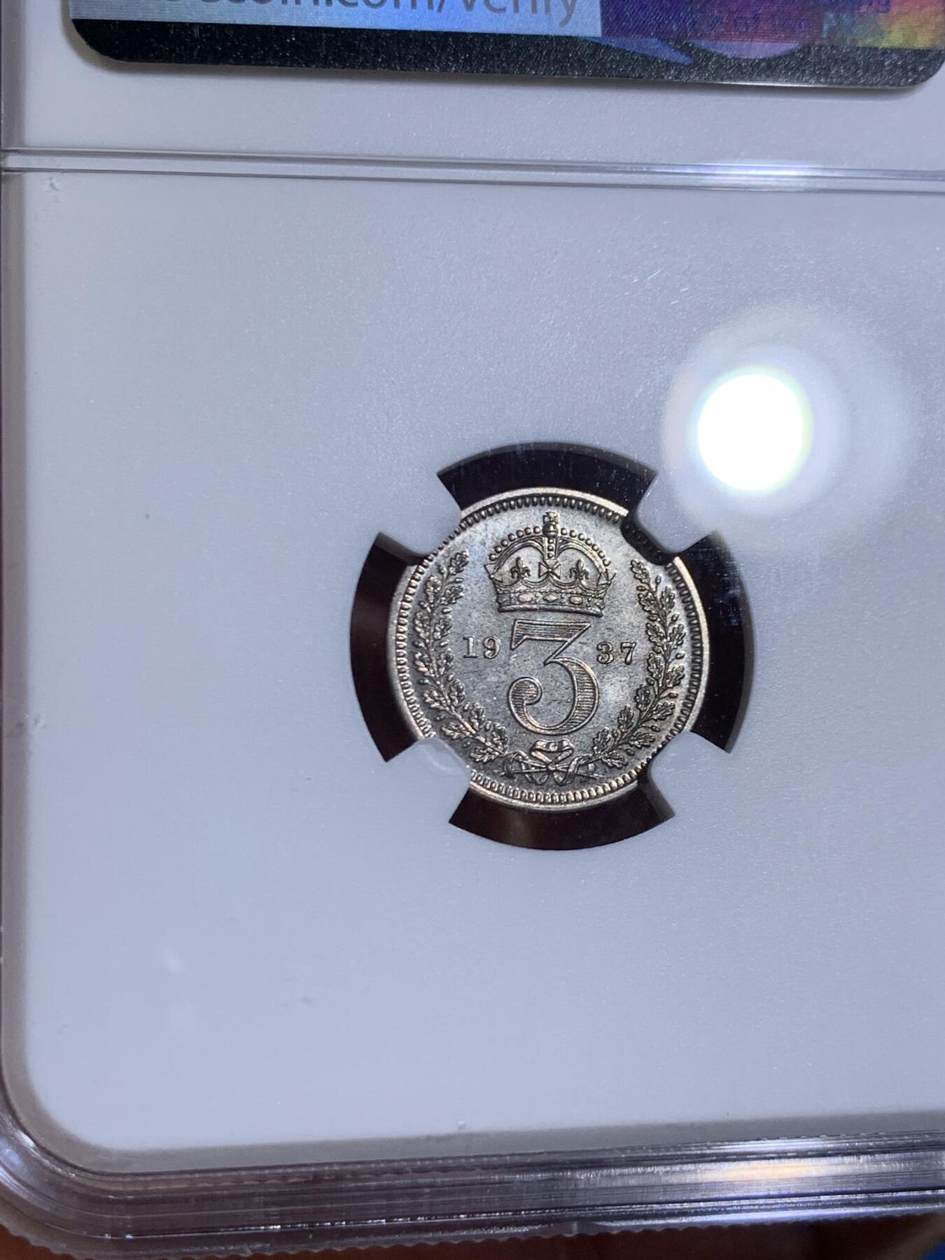 《竞宝斋》第470场 周日，周一，周二 3场连拍 （全场包邮）欢迎送拍 四枚一组 NGC PF64-66 英国1937年乔治六世精制濯足银币一套