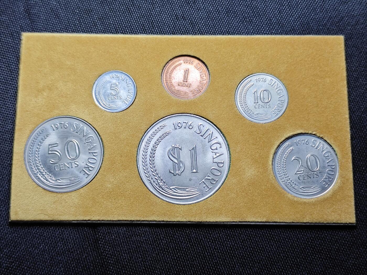 KK钱币收藏小铺   套币专场 2月预留时间 周末发货  1976新加坡动物版大小面值清年一套 生肖龙主题