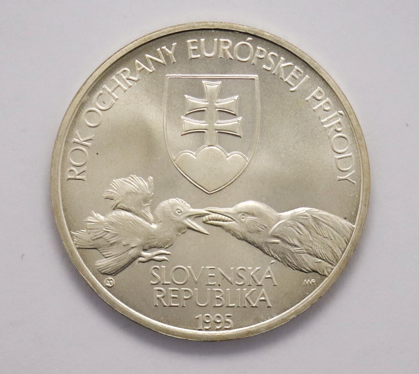 观钱 近现代机制币拍卖No.004（全场顺丰包邮）   斯洛伐克 1995 年「欧洲自然保护年」200 克朗纪念银币
