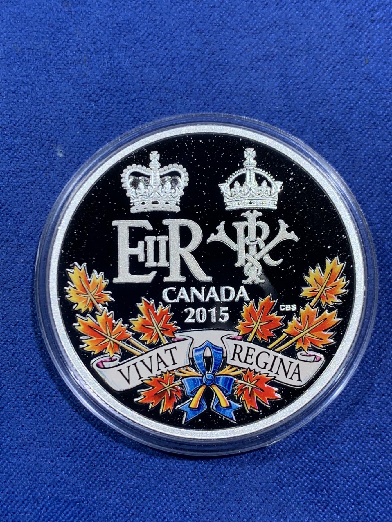 《竞宝斋》第470场 周日，周一，周二 3场连拍 （全场包邮）欢迎送拍 2015年加拿大皇家造币厂20加元银币（31.39克纯银），Historic Reign主题，带原盒和证书，发行量10000枚。