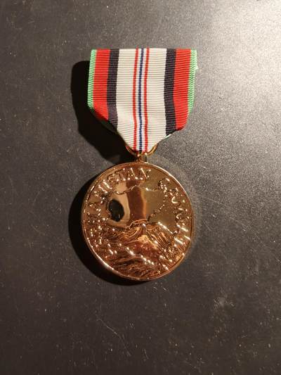 老王徽章第187期 - 美国阿富汗战争服役奖章   海军陆战队电镀版