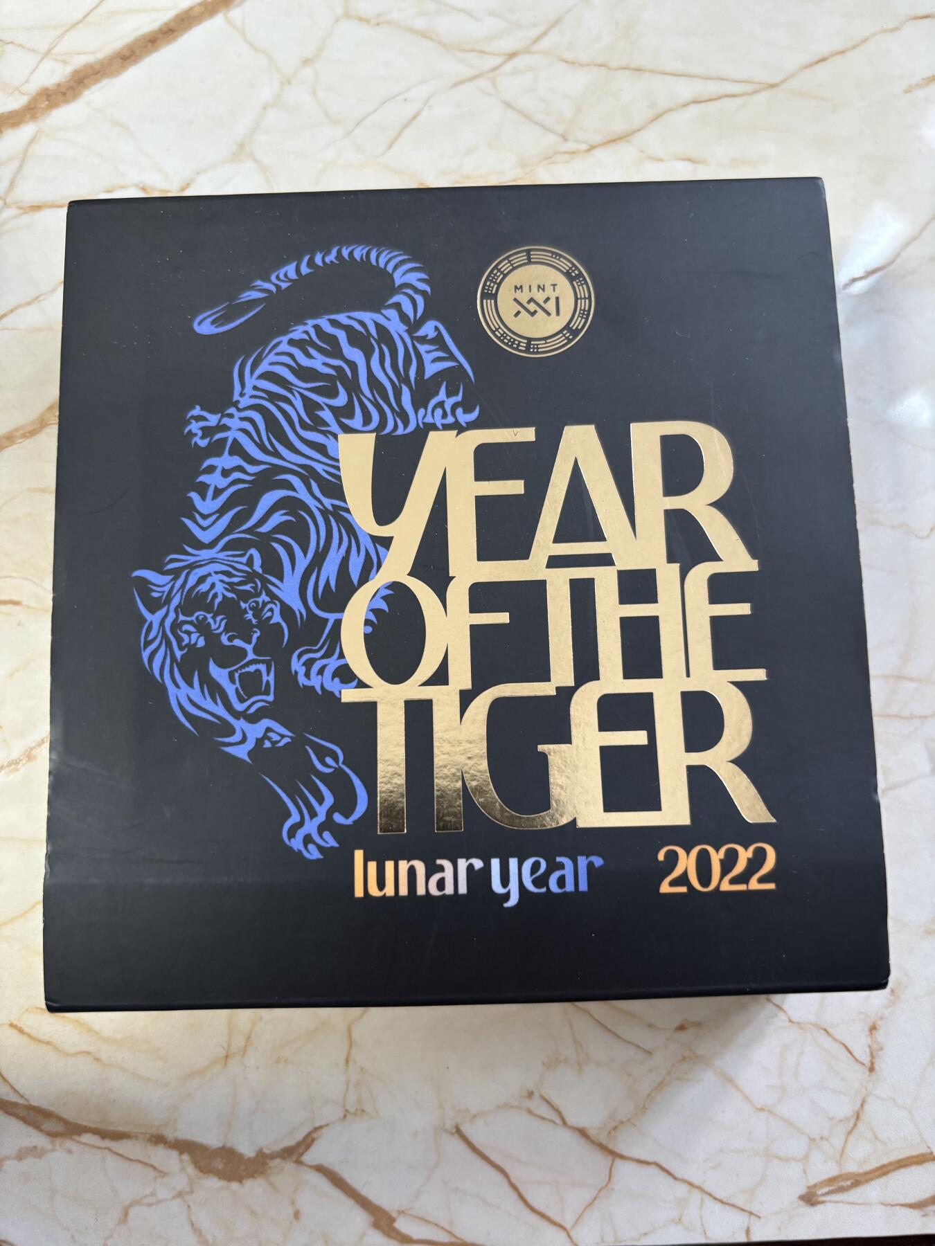 第194期拍卖 加纳2022年中国生肖系列幸运虎年彩色纪念银币，999银，50克，发行500枚