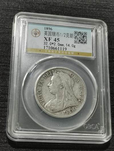 天下钱庄专场欢迎参拍 - 英国维多利亚披纱半克朗银币