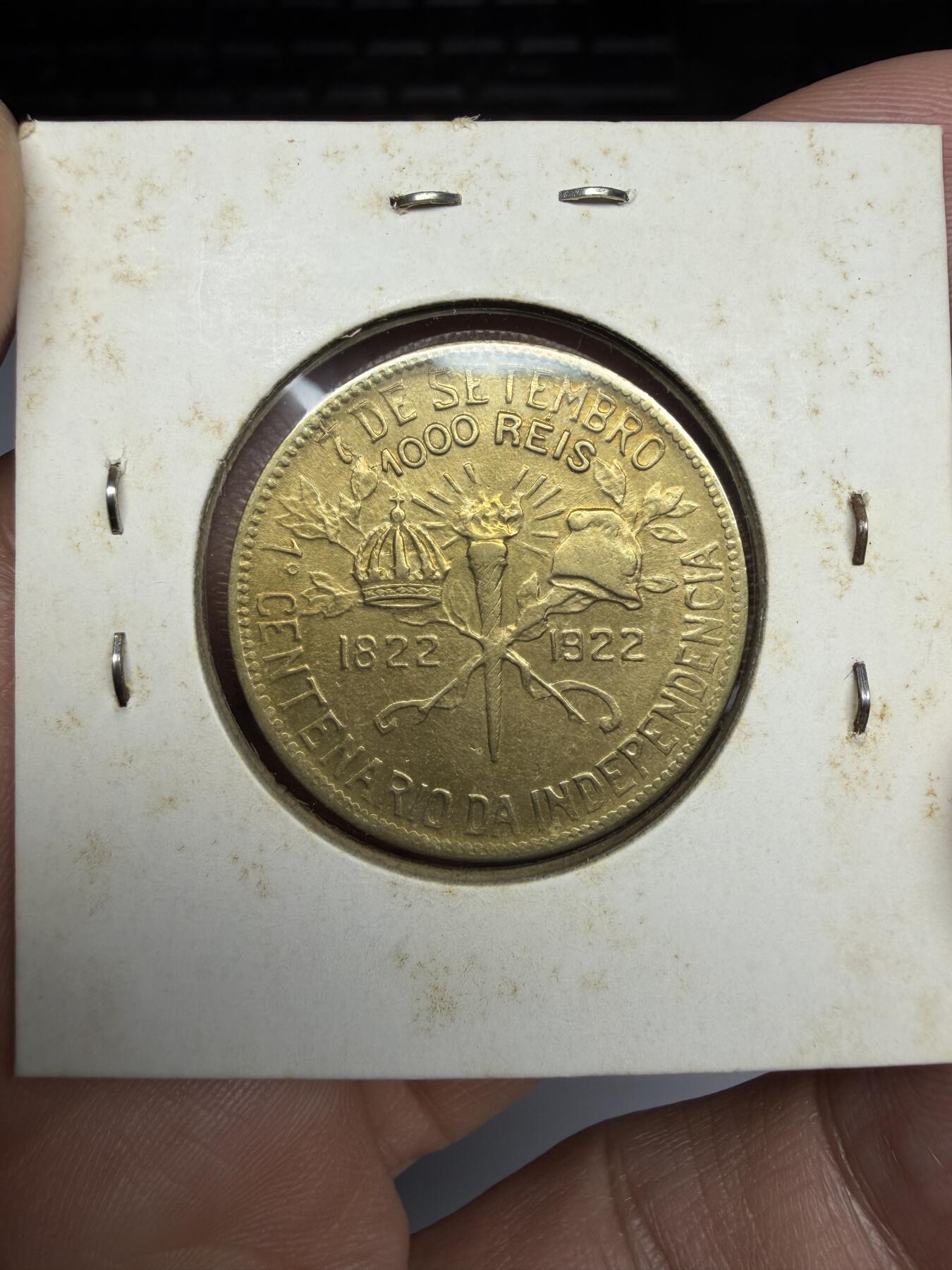 2026年集古藏今外币拍卖第三期-第4场—（总第314拍），可以寄存60天，满160元包邮。 1922年巴西1000瑞斯