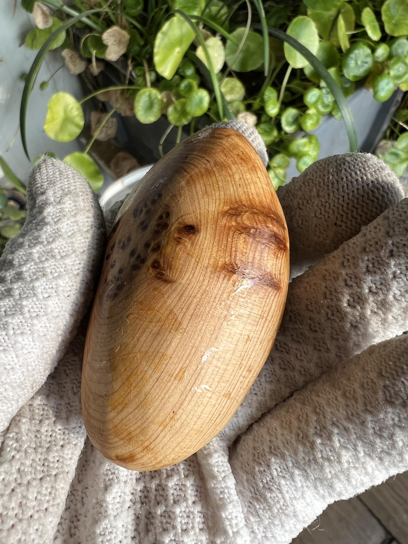 零元拍：崖柏瘤花随型手把件，十多年前的存货了，陈化的非常好，香味扑鼻，油性极大。