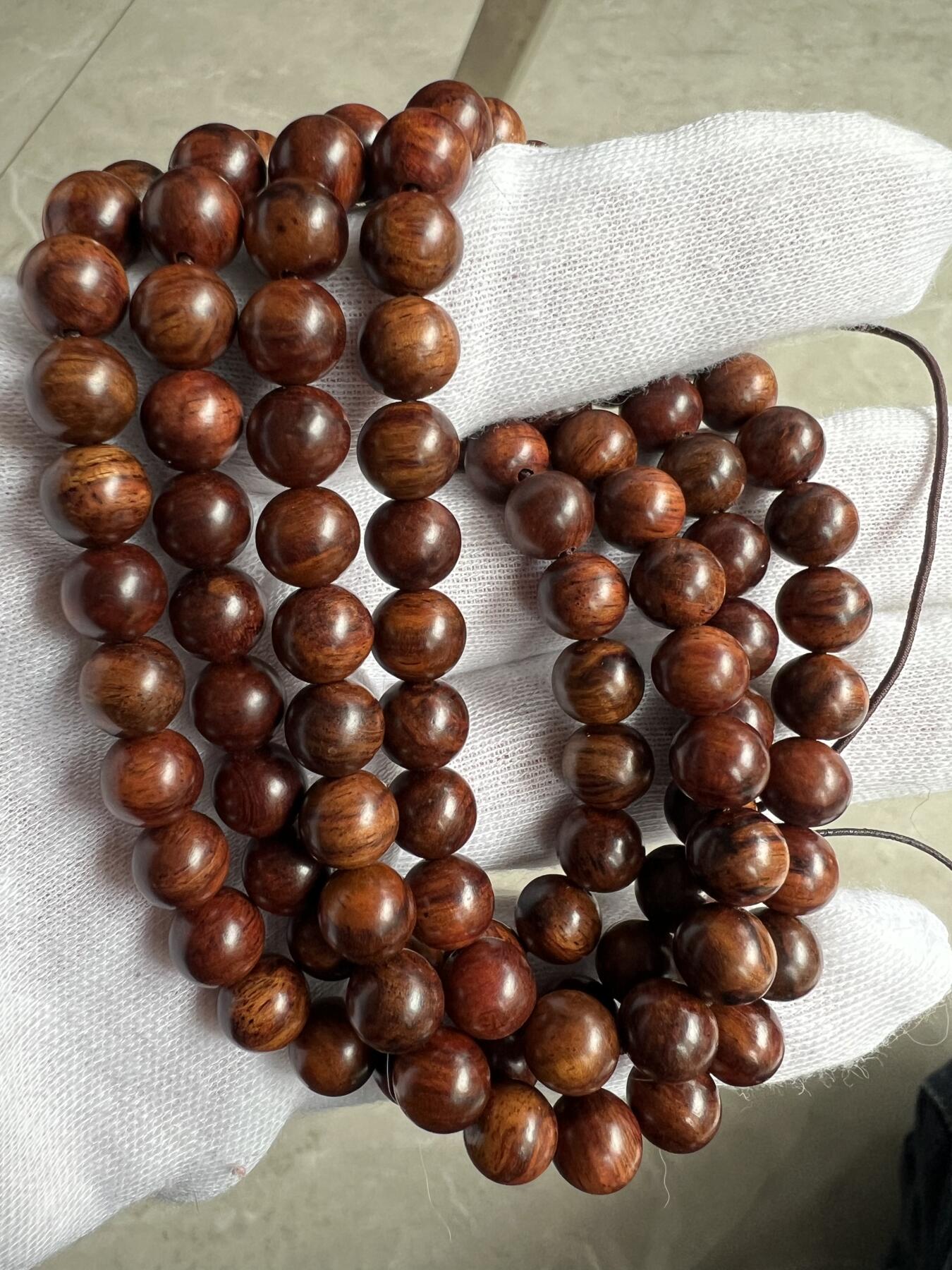 零元拍：海南黄花梨0.8/108佛珠长串