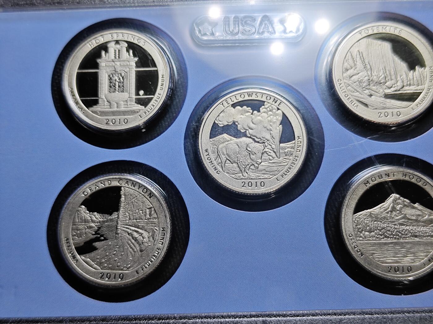 KK钱币收藏小铺   套币专场 2月预留时间 周末发货  美国25分公园精制纪念套币