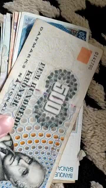 欧洲+东南亚老纸币全套 丹麦500克朗/德国10马克/瑞士20法郎/美元/马来西亚林吉特 保真收藏 已退市绝版