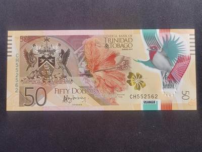 【游宝拍卖】丙午马年第10期 - 特立尼达和多巴哥-50元【2015年 IBNS获奖钞 CH552562 全新UNC】