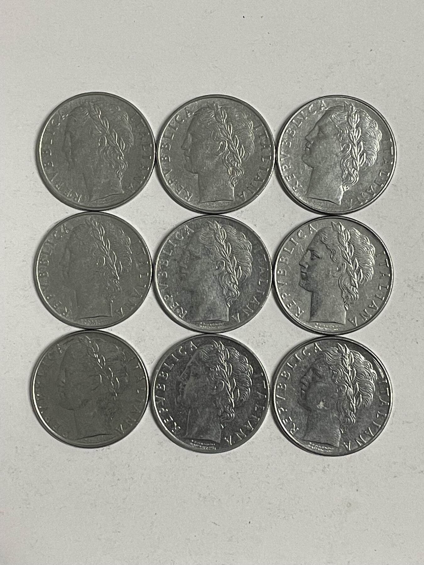 2026年第35场各国散币拍卖（总第185场） 意大利100里拉9枚不同年份