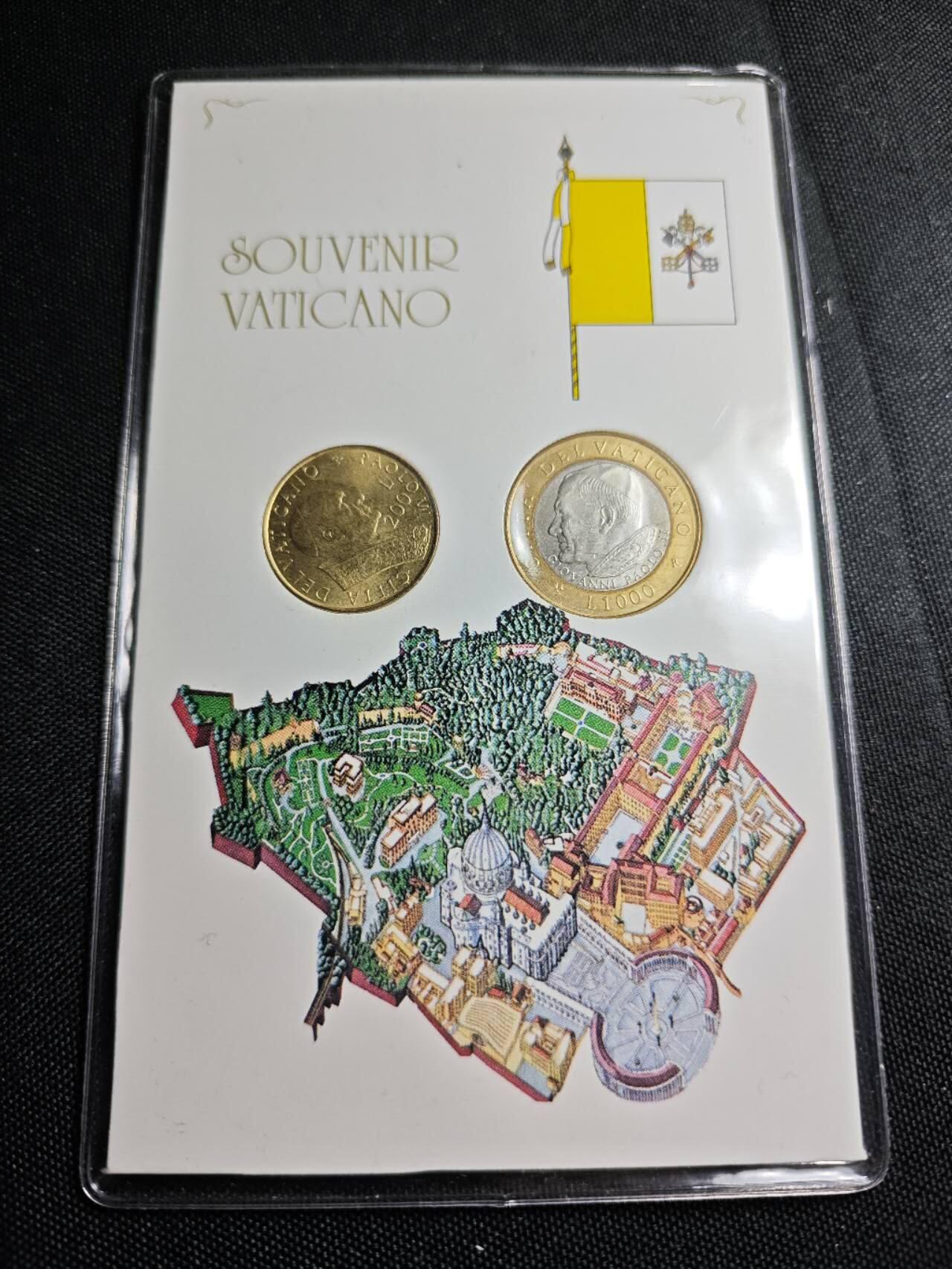 KK钱币收藏小铺   套币专场 2月预留时间 周末发货  梵蒂冈卡册 含1000里拉双色币