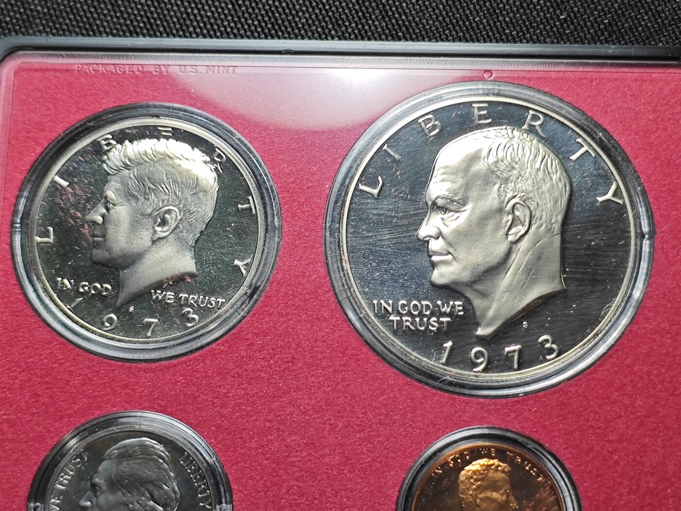 KK钱币收藏小铺   套币专场 2月预留时间 周末发货  1973美国大小面值清年精制套币 含艾克大一元精制