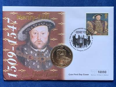 《竞宝斋》第470场 周日，周一，周二 3场连拍 （全场包邮）欢迎送拍 - 英属福克兰群岛1996年亨利八世2镑纪念币，邮币封