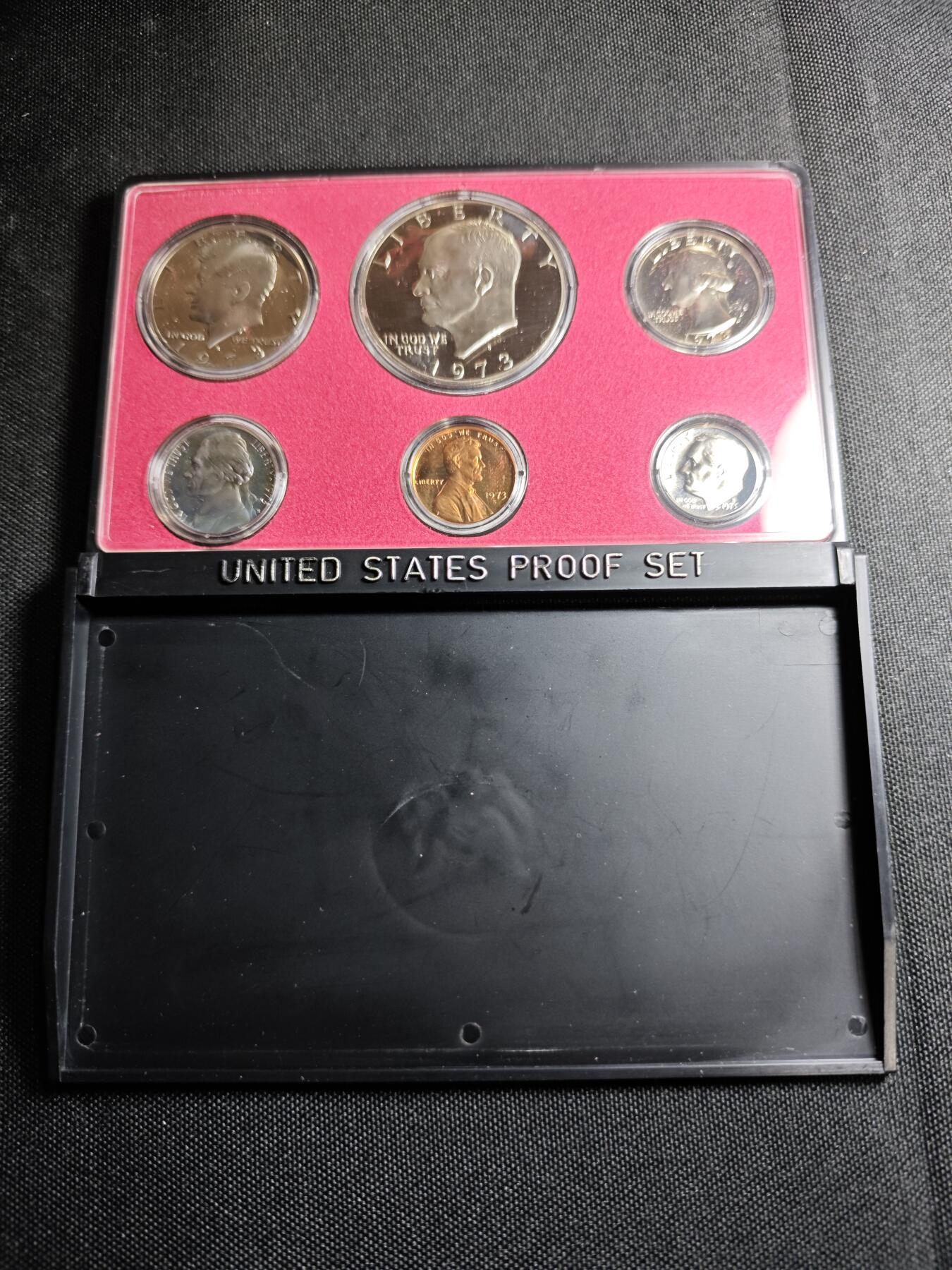 KK钱币收藏小铺   套币专场 2月预留时间 周末发货  1973美国大小面值清年精制套币 含艾克大一元精制