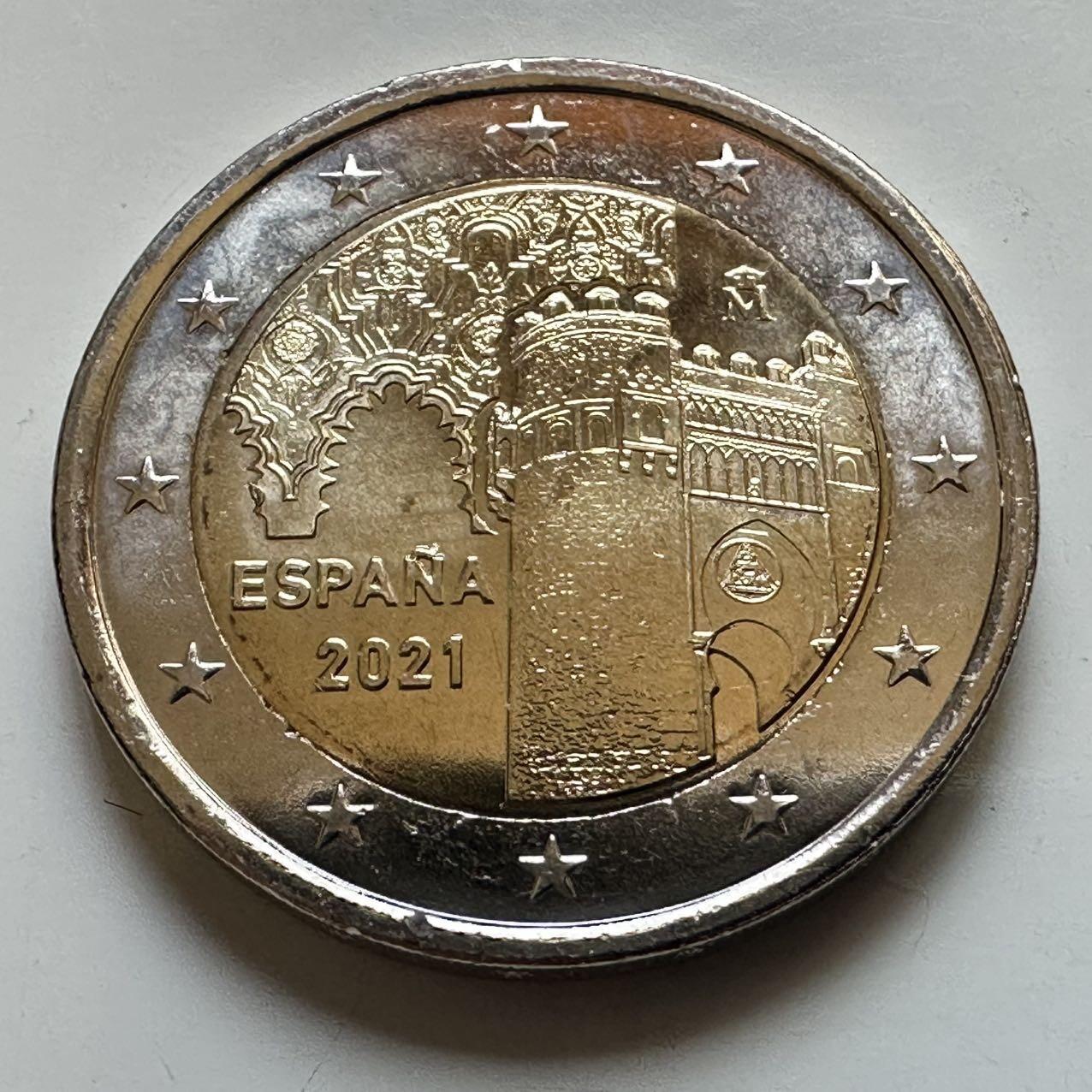 🌹外币初藏🌹🐯2026年第29场   欧元纪念币 接代拍 西班牙 2021年 托莱多古城 2欧元双色纪念币