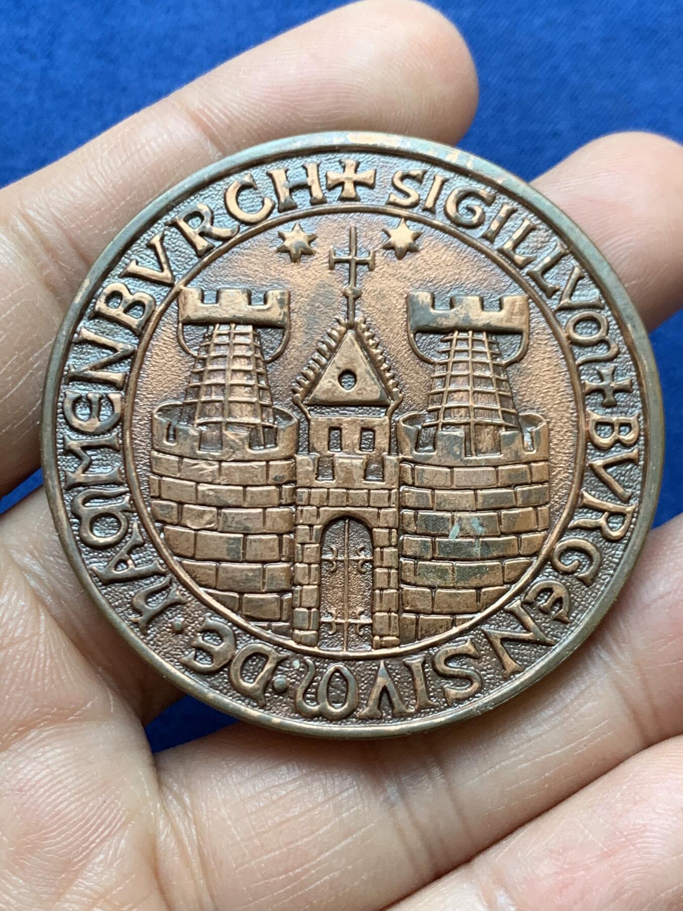 《竞宝斋》第470场 周日，周一，周二 3场连拍 （全场包邮）欢迎送拍 1972年德国汉堡城市纪念铜章 F. Stuhlmüller 作 50.8克 49.9mm