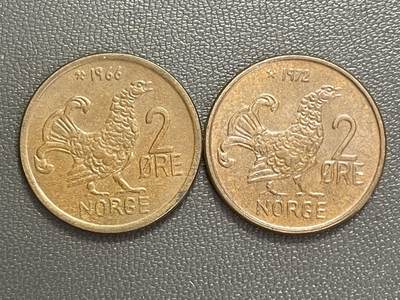 回流0315 - 挪威2欧尔（Øre）公鸡硬币（1966、1972年版）