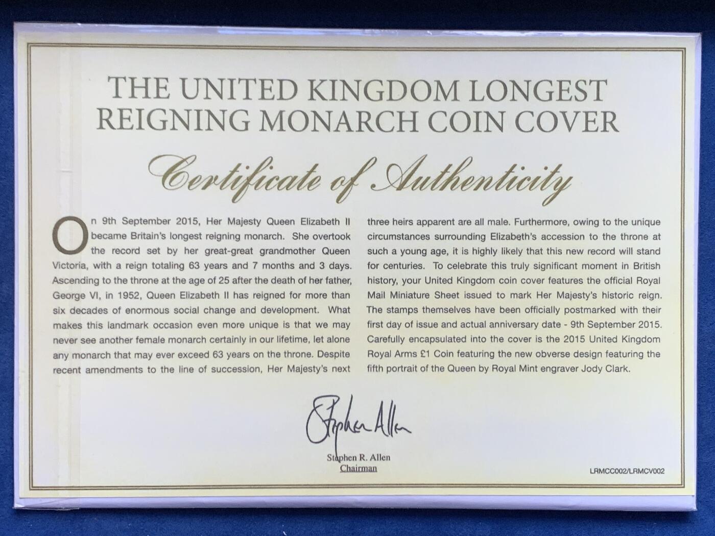 《竞宝斋》第470场 周日，周一，周二 3场连拍 （全场包邮）欢迎送拍 2015年英国在位时间最长君主1英镑邮币封首日封