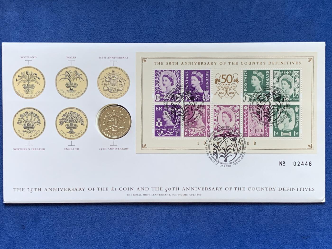 《竞宝斋》第470场 周日，周一，周二 3场连拍 （全场包邮）欢迎送拍 2008年英国1英镑邮币封首日封 最后的国徽 稀少品种