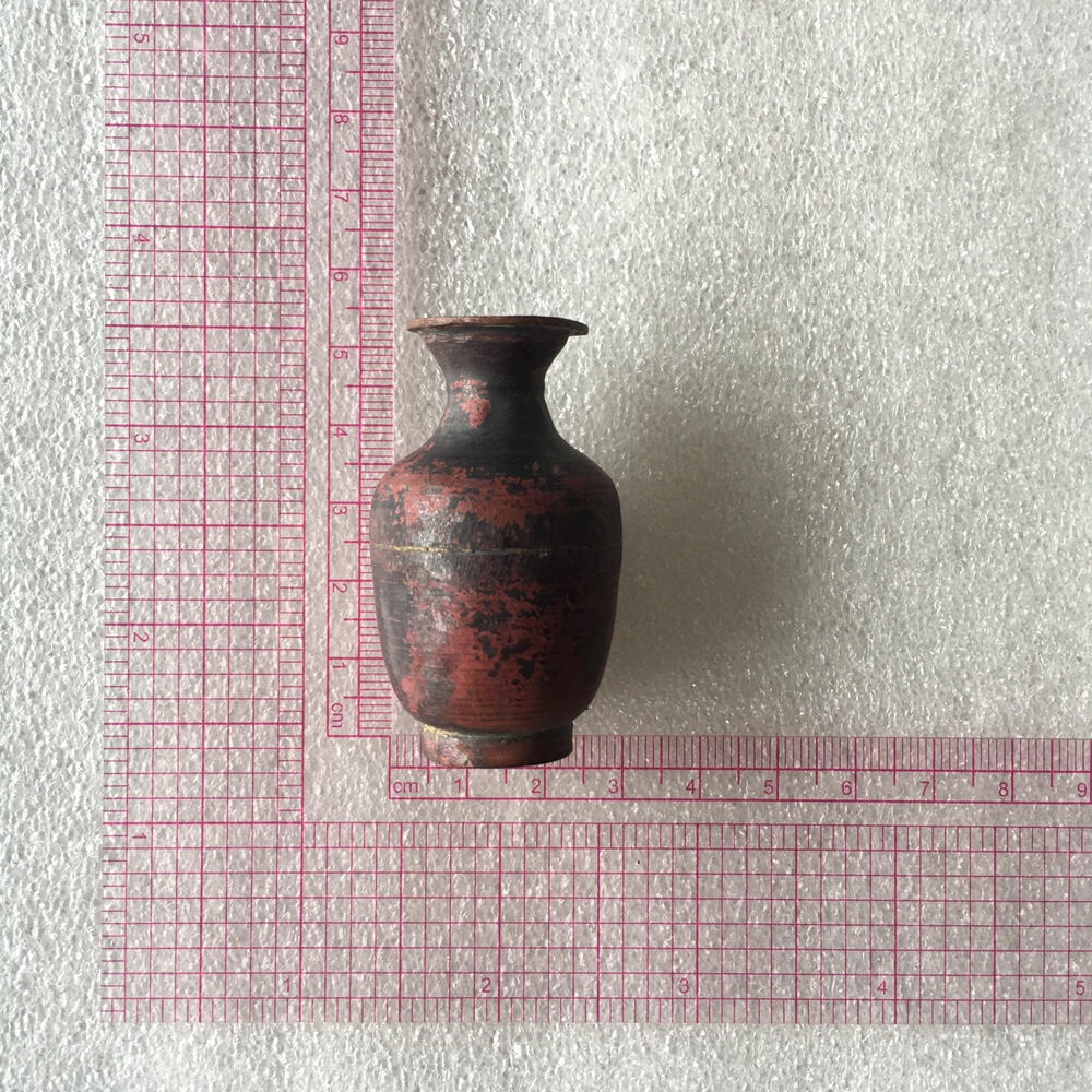        02c出口创汇时期紫铜小花瓶1对2个真品如图老铜器旧藏文玩艺术收藏