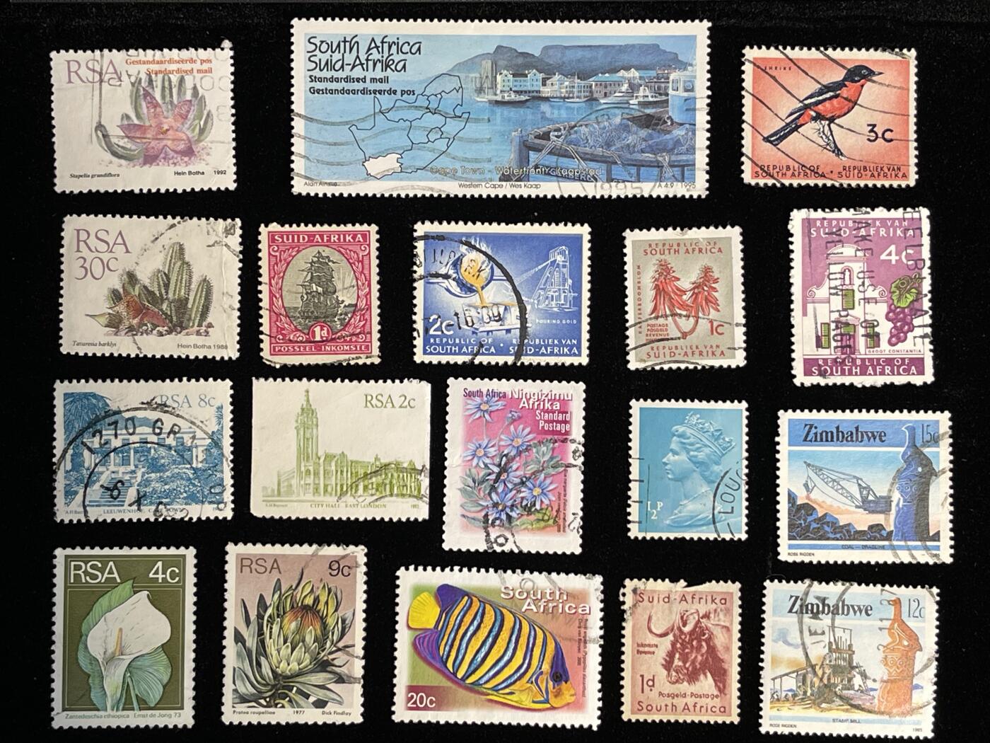 🪙北京琉璃厂-京城古泉汇🪙春季钱币邮票杂项专场拍卖-第一期 英联邦国家邮票一组✉️南非+英国+津巴布韦