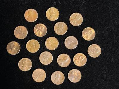 🪙北京琉璃厂-京城古泉汇🪙春季钱币邮票杂项专场拍卖-第一期 - 1美分 1 cent 林肯一组19枚🪙