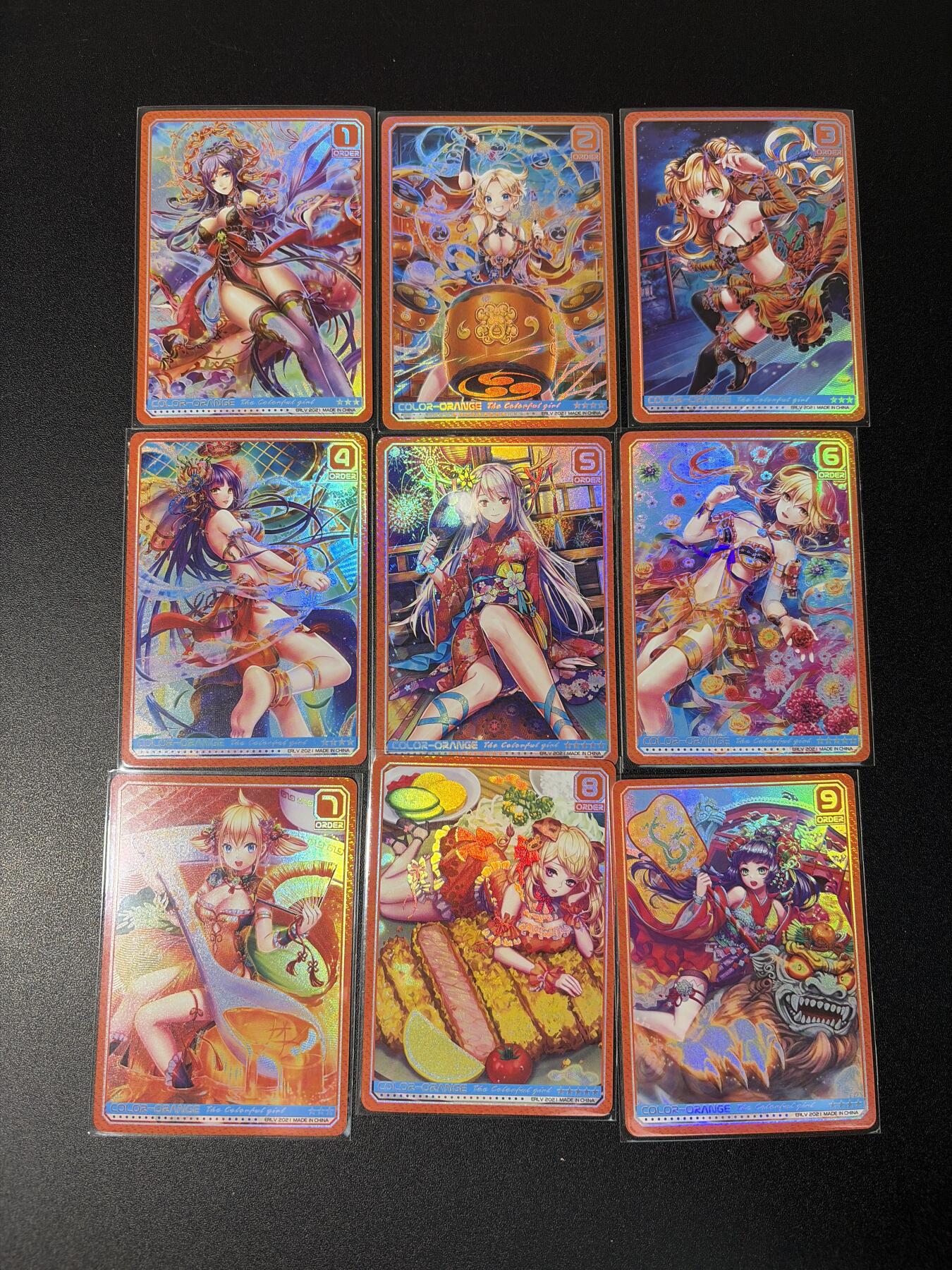 NO.27 好又多金牌大场，每周一站式配齐，方便凑单！（周6晚9点截拍，卖家送拍0抽成！） 驴打滚 色彩女孩系列 第二弹-橙色 一套9张 折光彩闪