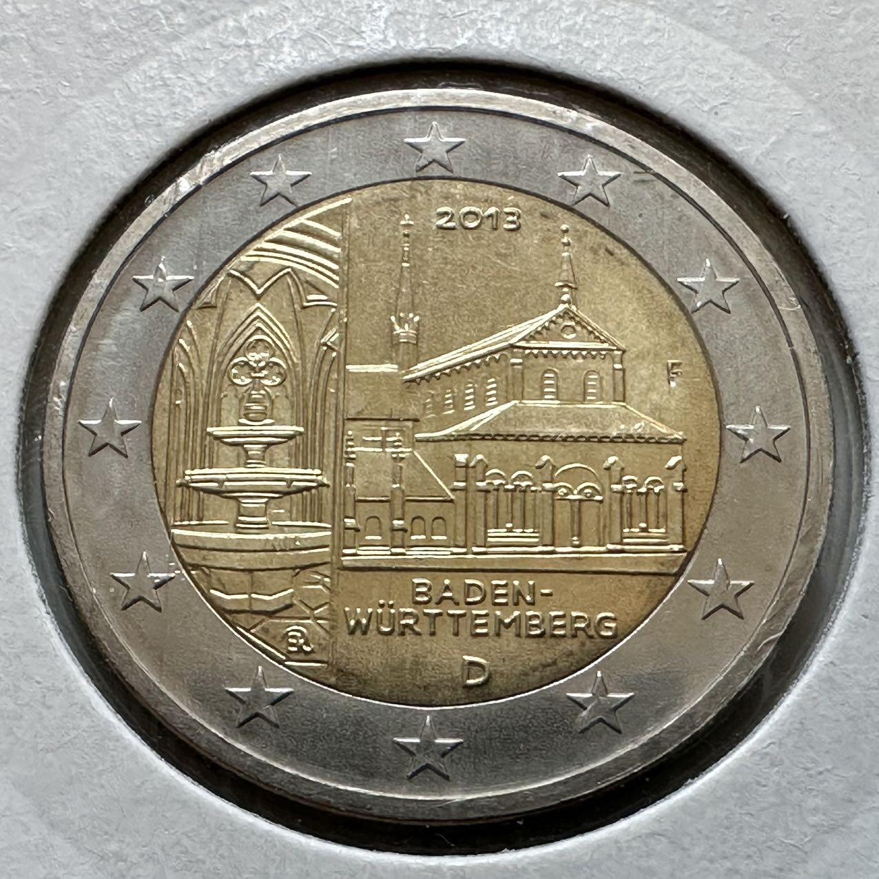 🌹外币初藏🌹🐯2026年第29场   欧元纪念币 接代拍 德国 2013年 巴登-符腾堡州 2欧元双色纪念币