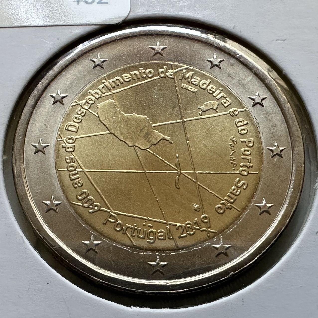 🌹外币初藏🌹🐯2026年第29场   欧元纪念币 接代拍 葡萄牙 2019年 马德拉与圣港岛发现600周年 2欧元双色纪念币