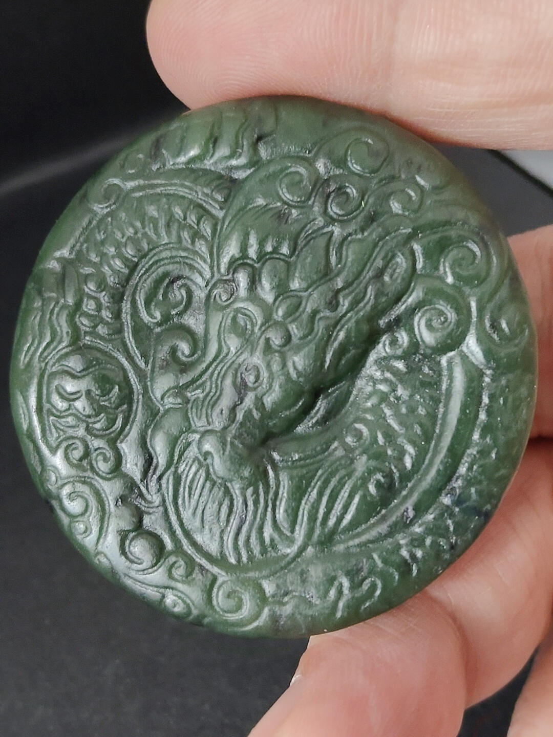 猩哥外币小铺➨【第221场】 新疆和田玉龙凤牌60克