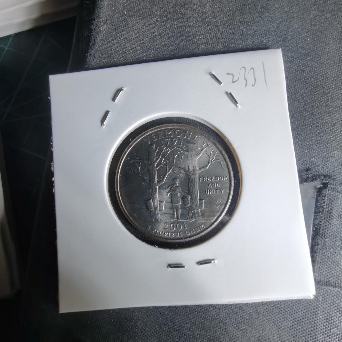 沼泽如烟--第1023场 美国2001年25分纪念币