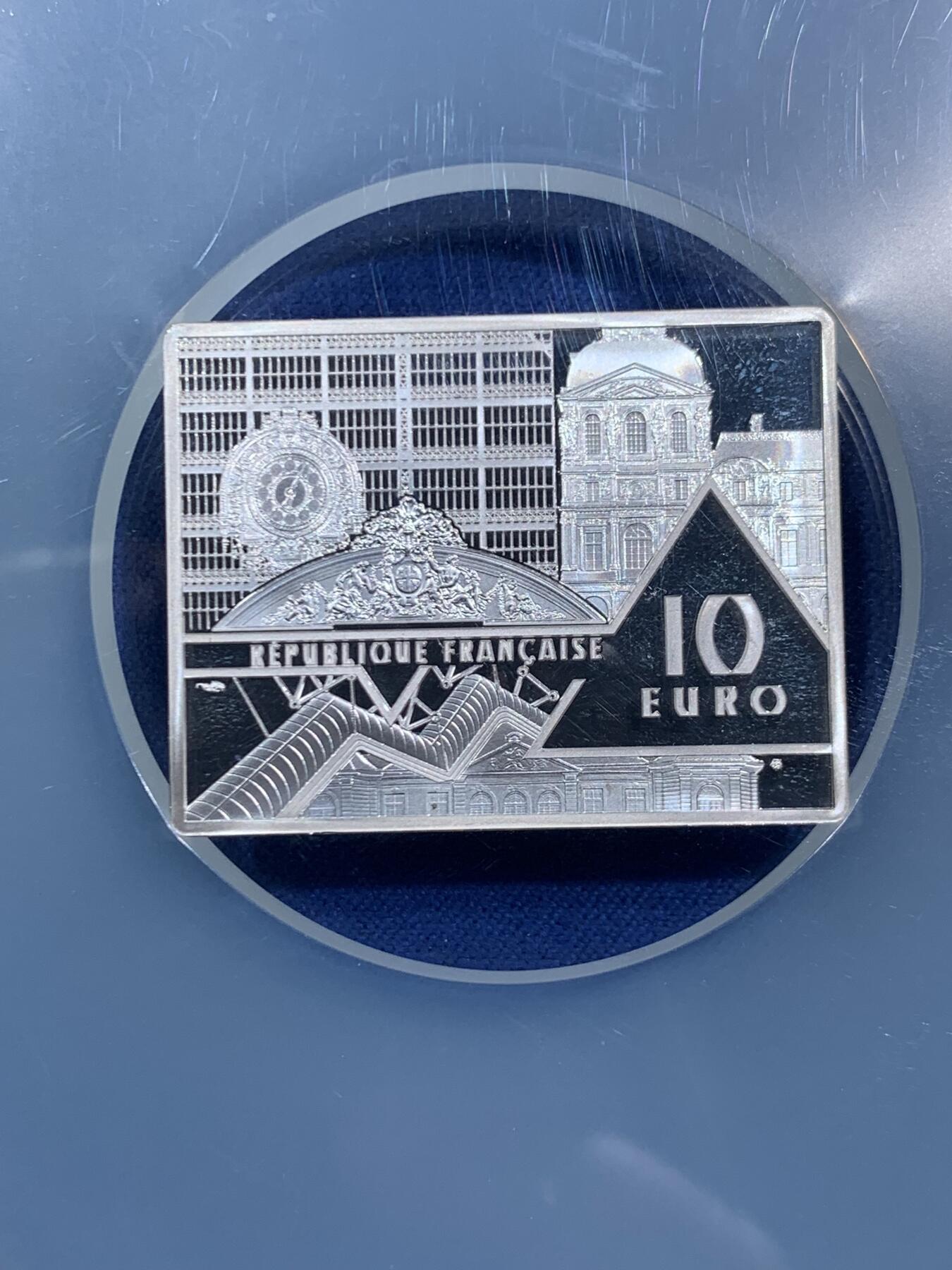 《竞宝斋》第470场 周日，周一，周二 3场连拍 （全场包邮）欢迎送拍 NGC PF69UC 法国2020年名画《格尔尼卡》10欧元精制纪念银币，900银，22.2克，限量3千枚。世界级艺术大师，现代派创始巨匠毕加索巅峰时期惊世之作！加大盒装