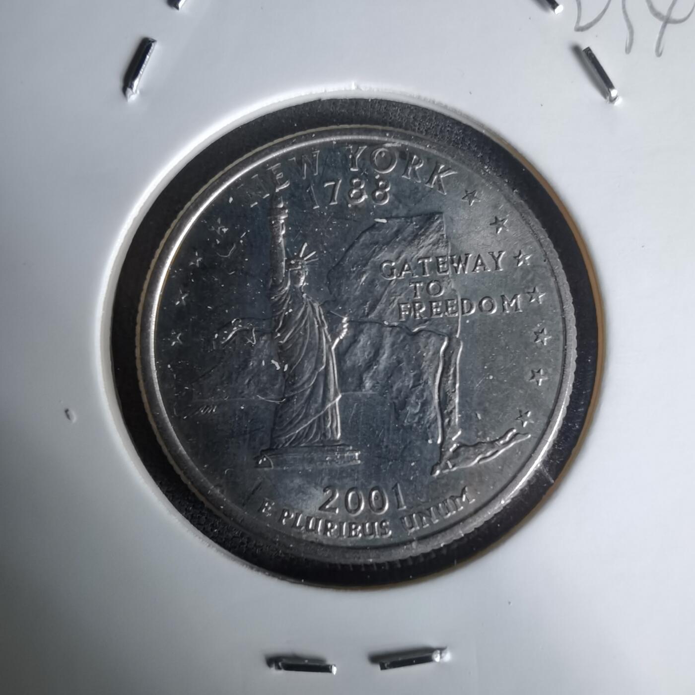 沼泽如烟--第1023场 美国2001年25分纪念币