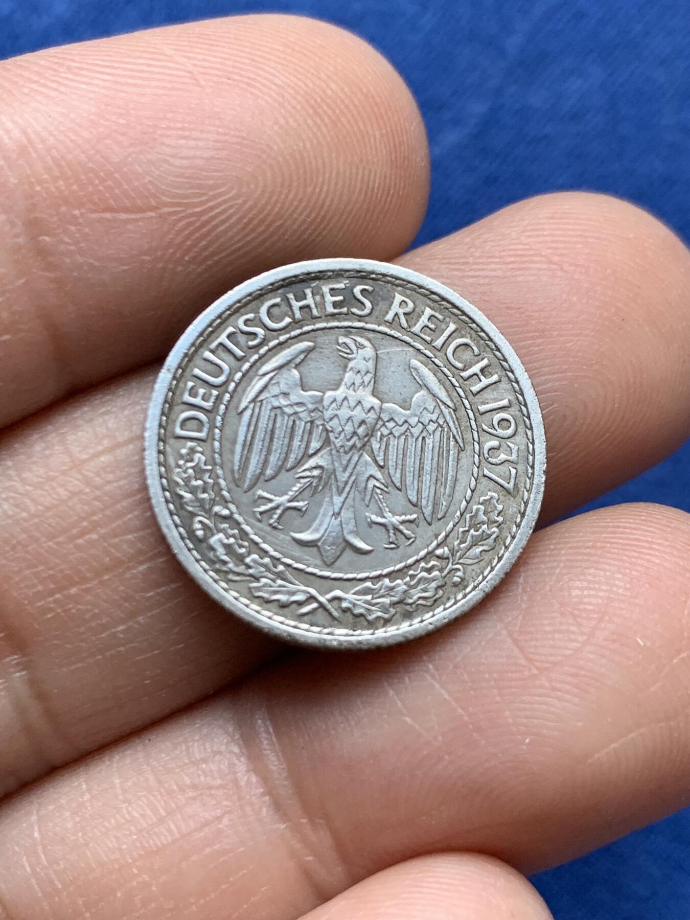 《竞宝斋》第470场 周日，周一，周二 3场连拍 （全场包邮）欢迎送拍 两枚一组 德国1924、1937年50芬妮