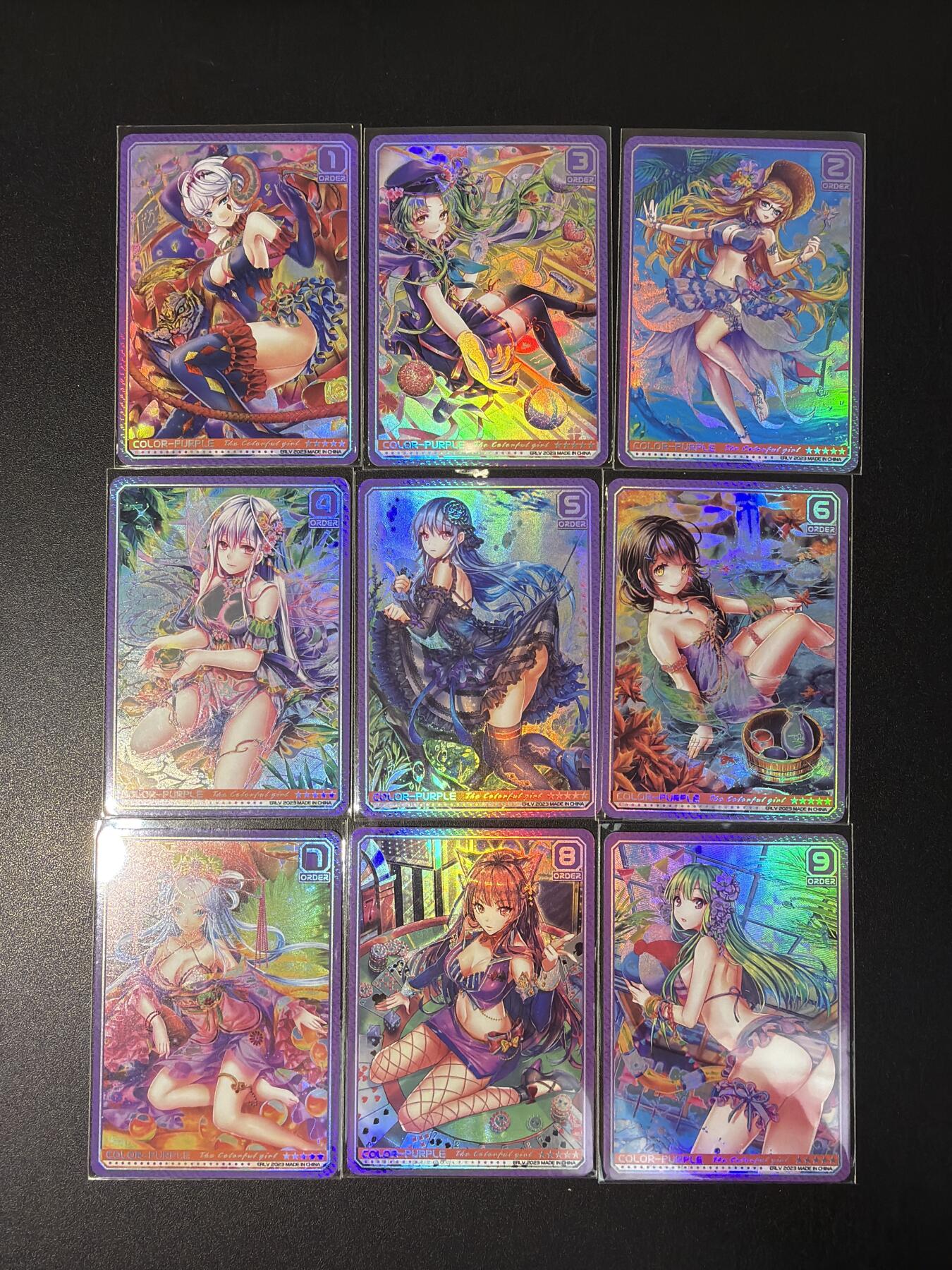 NO.27 好又多金牌大场，每周一站式配齐，方便凑单！（周6晚9点截拍，卖家送拍0抽成！） 驴打滚 色彩女孩系列 第六弹-靛色 一套9张 折光彩闪