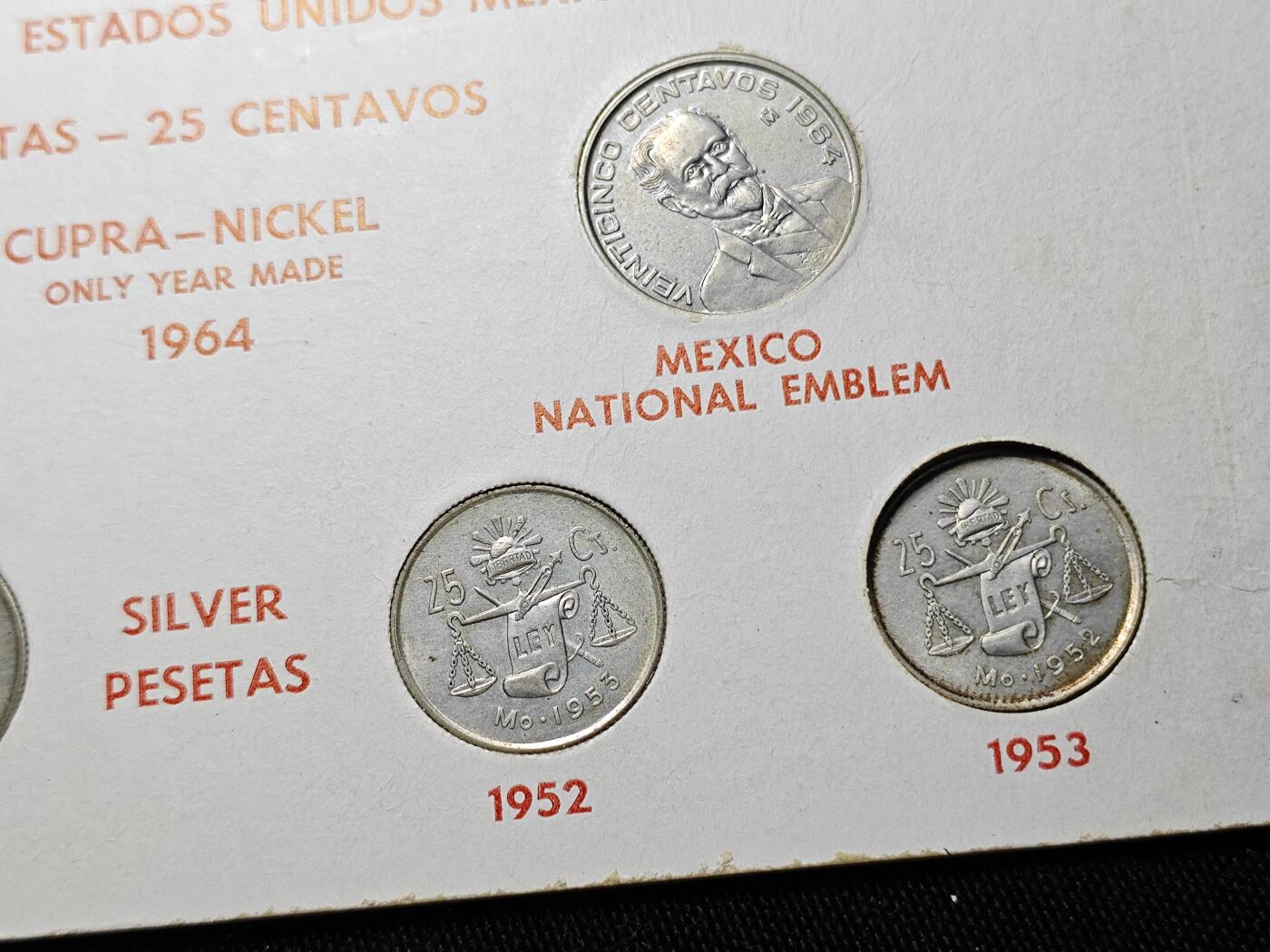 KK钱币收藏小铺   套币专场 2月预留时间 周末发货  墨西哥套币 含4枚25分银币