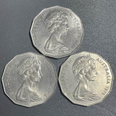 回流0315 - 澳大利亚50分3枚 花冠女王/国徽