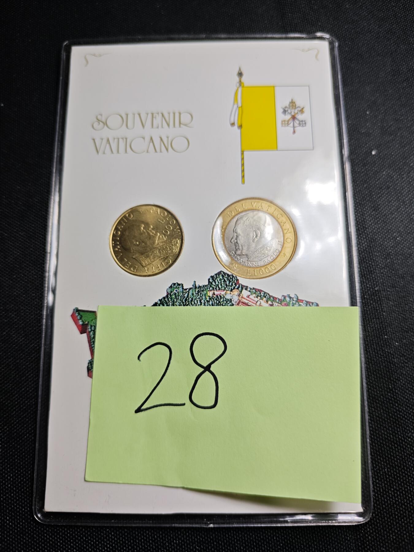 KK钱币收藏小铺   套币专场 2月预留时间 周末发货  梵蒂冈卡册 含1000里拉双色币