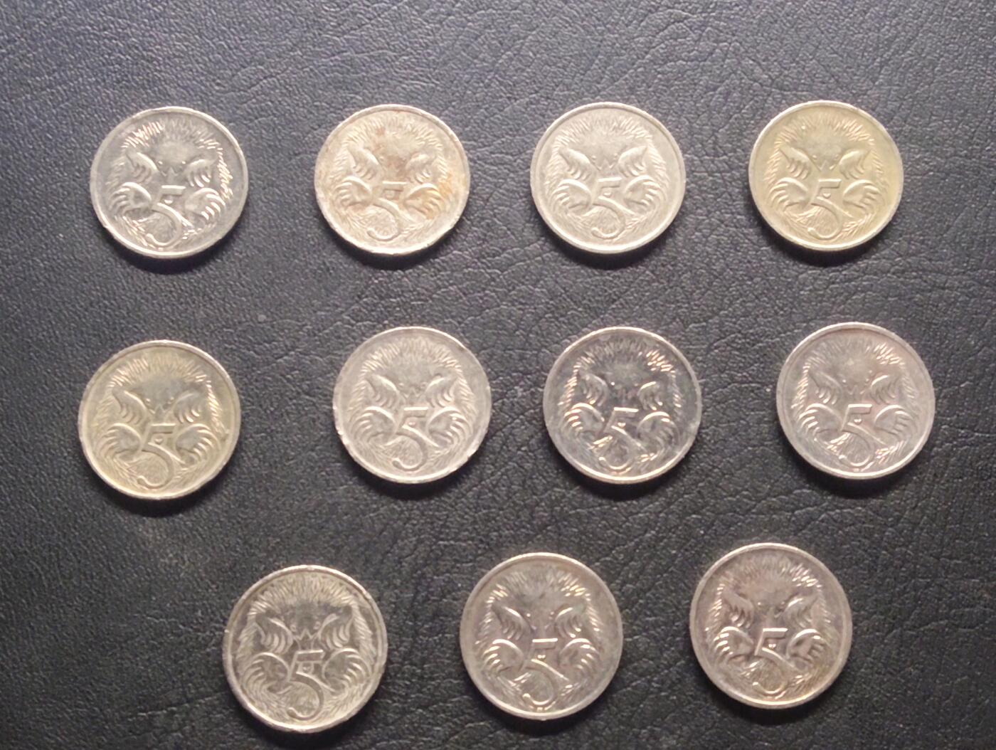 荟藏特别场次第八期——“社长的硬币堆” 澳大利亚5分批量11个