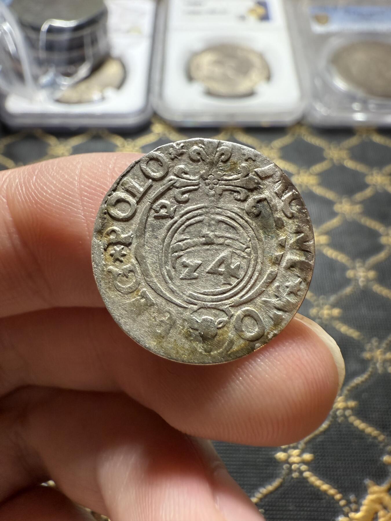 南宋泉阁俄币 外币 国币 专场第二十二期 【送拍无额外佣金】 波兰立陶宛联邦 西格斯蒙三世 1/24泰勒小银币 原味老包浆 好品