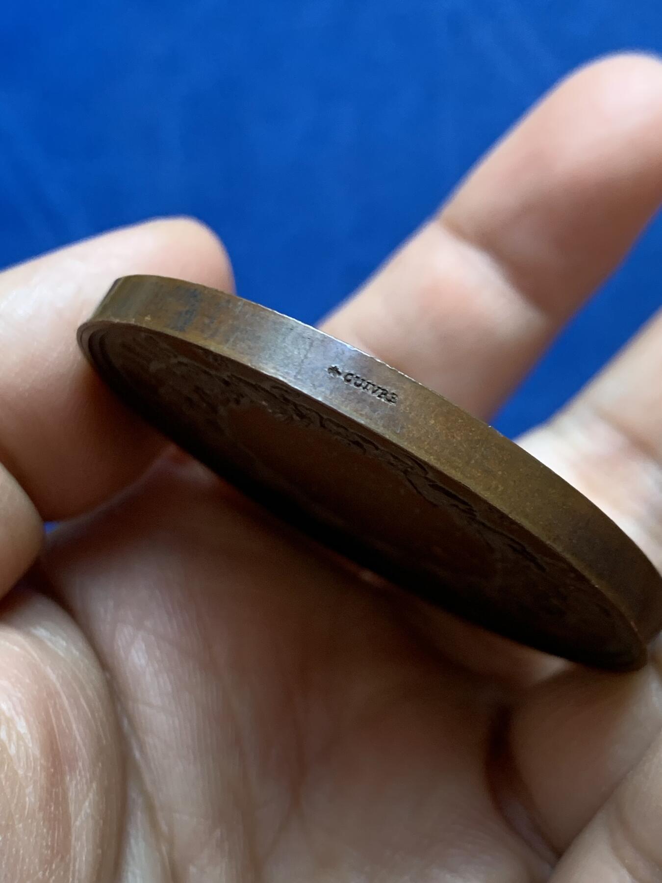 《竞宝斋》第470场 周日，周一，周二 3场连拍 （全场包邮）欢迎送拍 1869年法国巴黎医学院纪念铜章 57.1克 50.2mm 蜜蜂铜标