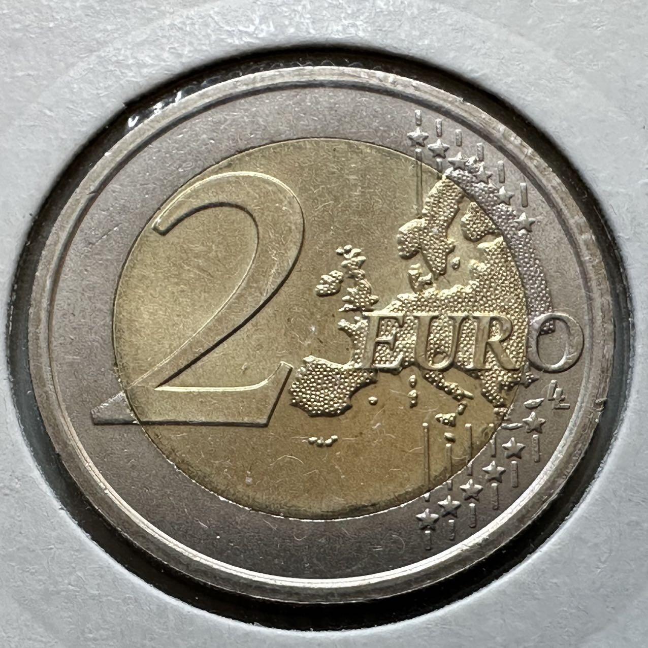 🌹外币初藏🌹🐯2026年第29场   欧元纪念币 接代拍 意大利 2008年 人权宣言60周年 2欧元双色纪念币