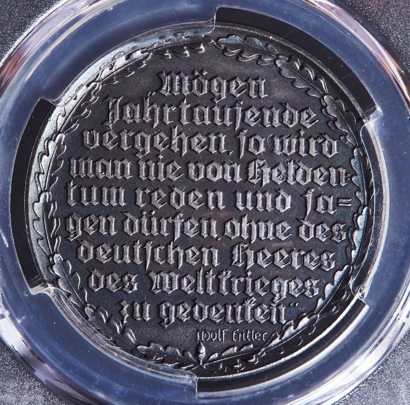 【俄甄集藏】2026年(049)03-18星期三 晚 19:30 全场包邮 德国第三帝国1935年纪念一战磨砂银章，PCGS SP64，少见品种，紫罗兰酱彩老包浆，冠军分数，顶级品相